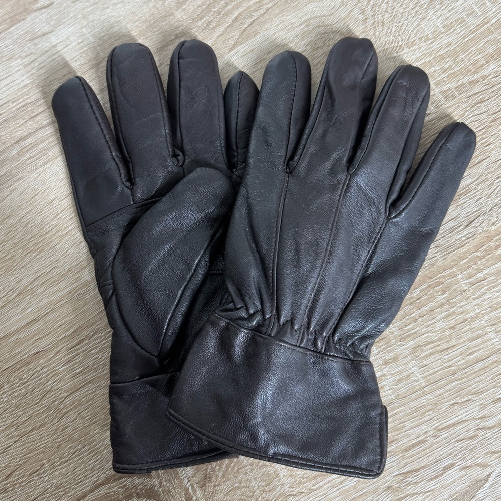 Thinsulate Brown Leather Men’s Size L Fleeced Gloves